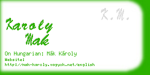 karoly mak business card