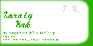 karoly mak business card